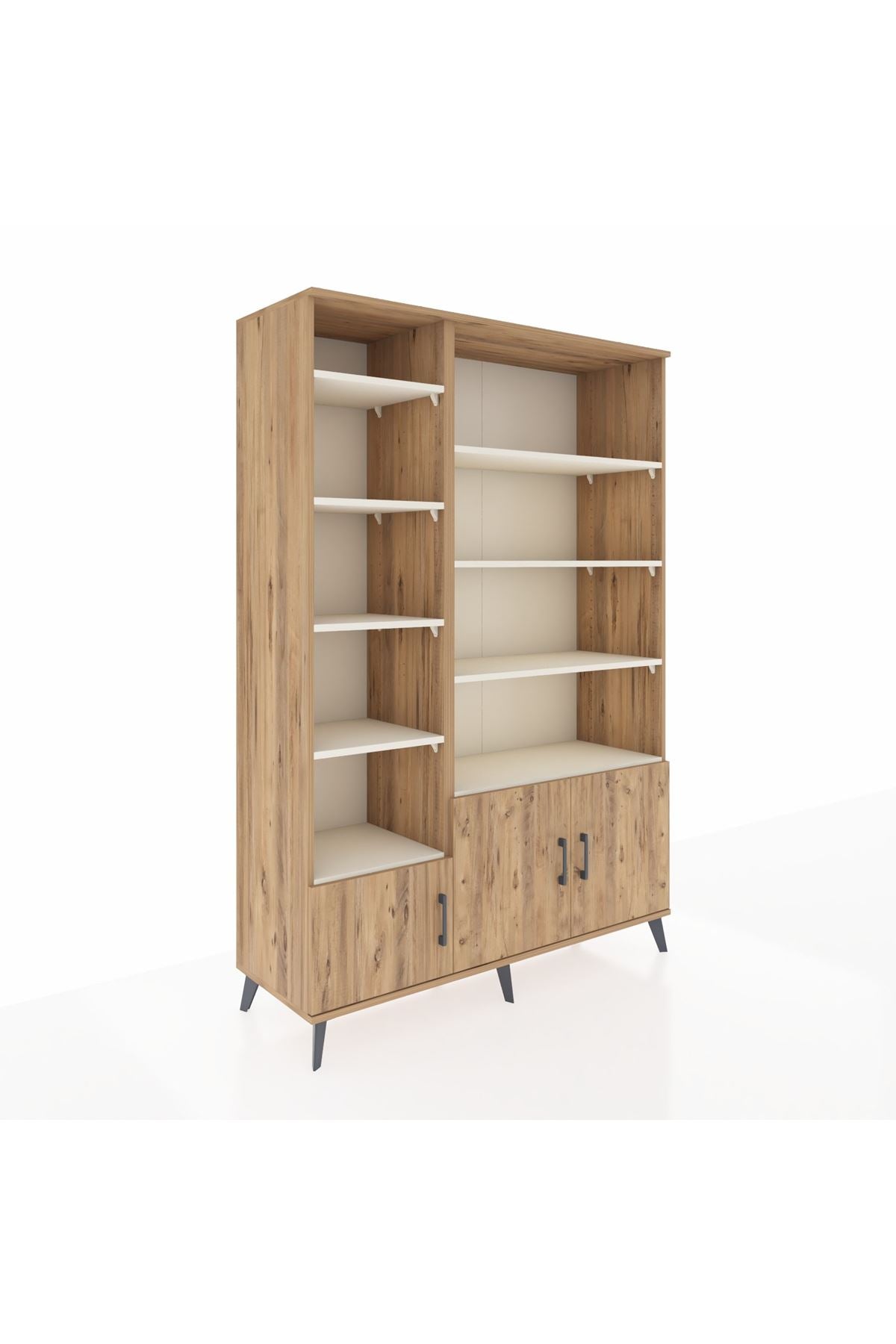 Hyperion Dolap 10 Raflı 3 Kapaklı 132x44x195 Çam-Çam/Aytaşı