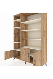 Hyperion Dolap 10 Raflı 3 Kapaklı 132x44x195 Çam-Çam/Aytaşı