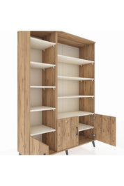 Hyperion Dolap 10 Raflı 3 Kapaklı 132x44x195 Çam-Çam/Aytaşı