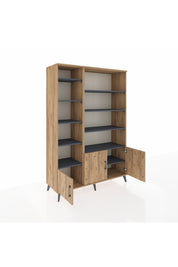 Hyperion Dolap 10 Raflı 3 Kapaklı 132x44x195 Çam-Çam/Antrasit