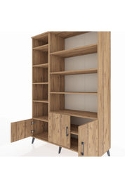 Hyperion Dolap 10 Raflı 3 Kapaklı 132x44x195 Çam-Çam/Çam