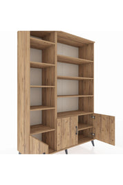 Hyperion Dolap 10 Raflı 3 Kapaklı 132x44x195 Çam-Çam/Çam