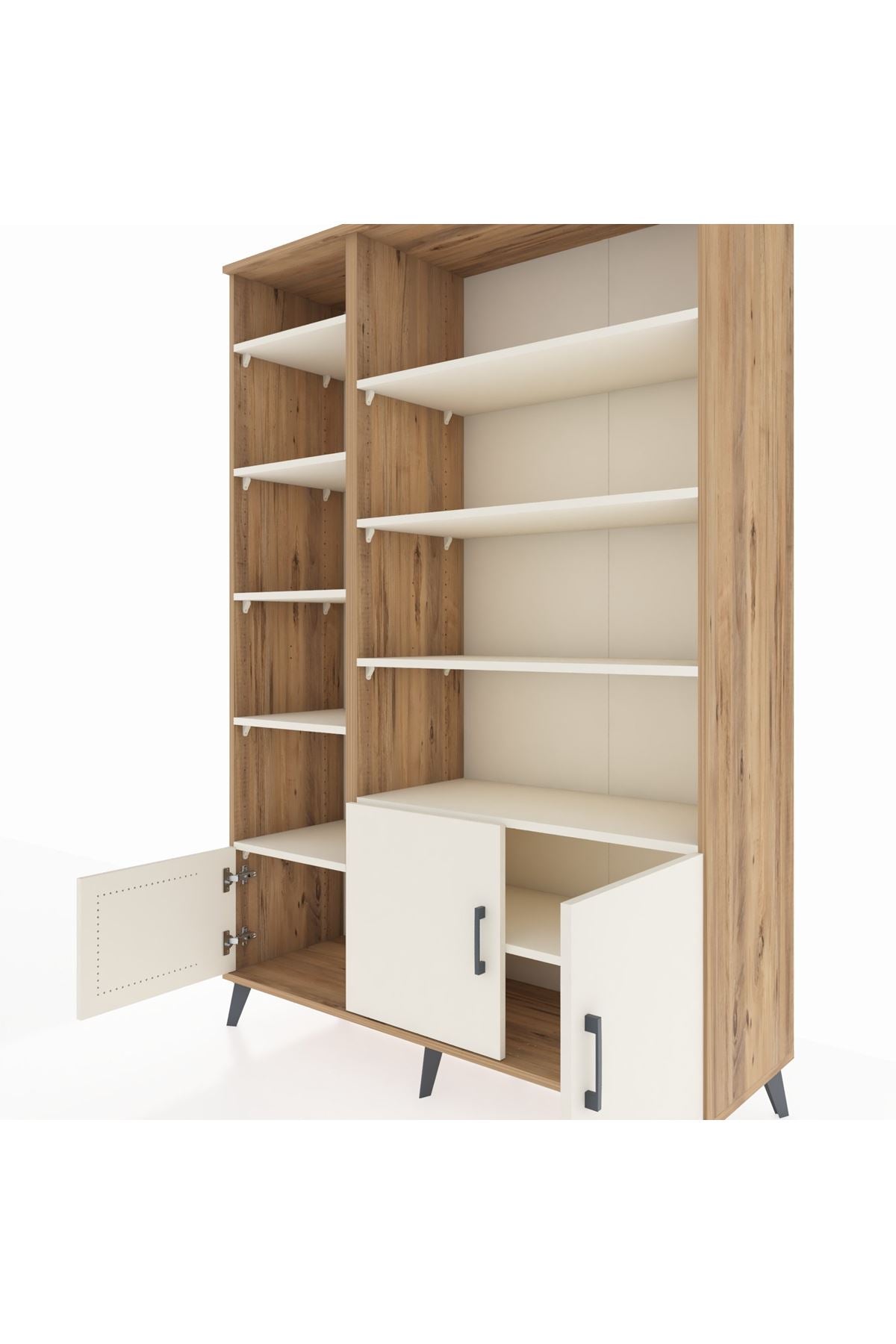 Hyperion Dolap 10 Raflı 3 Kapaklı 132x44x195 Çam-Aytaşı/Aytaşı