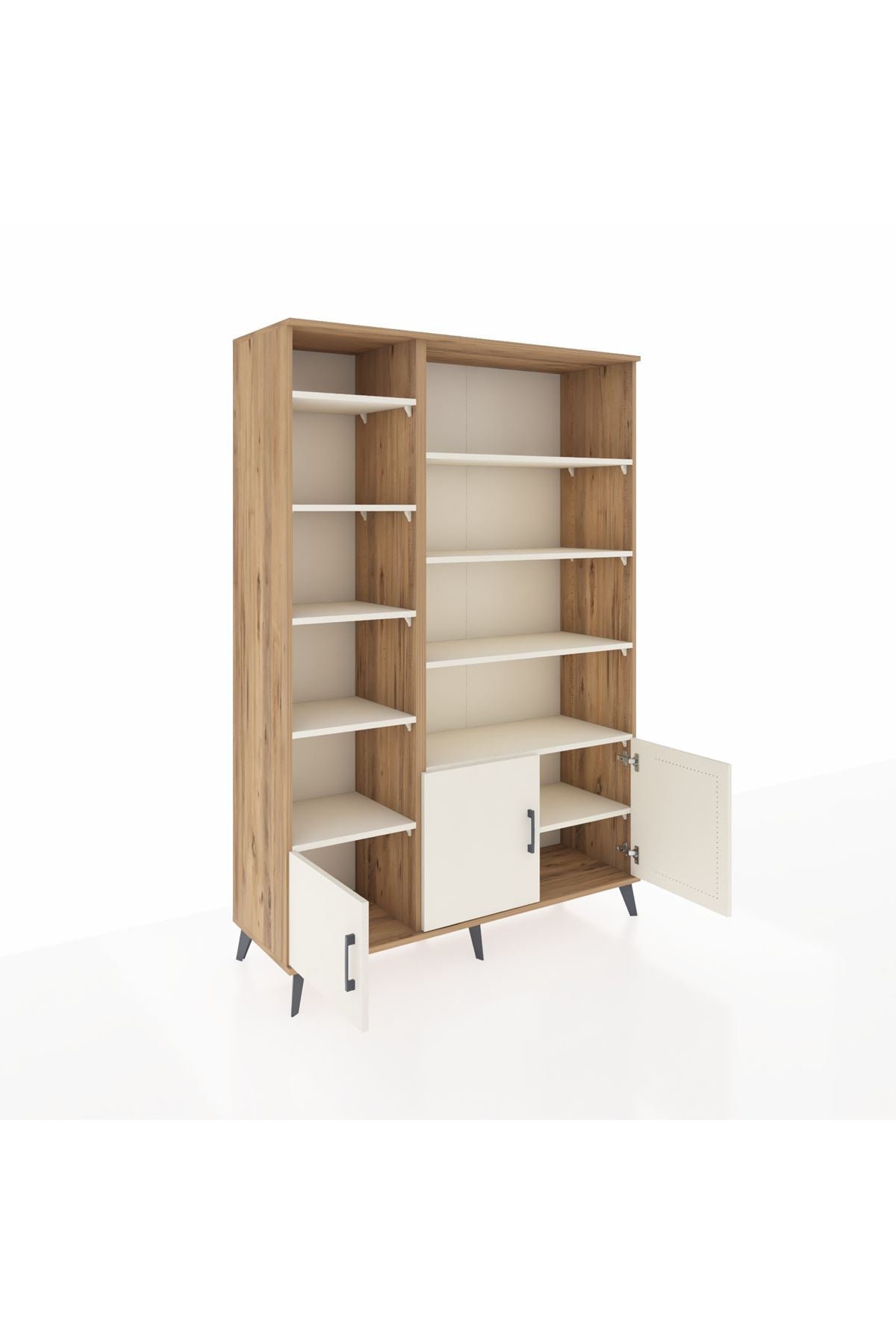 Hyperion Dolap 10 Raflı 3 Kapaklı 132x44x195 Çam-Aytaşı/Aytaşı