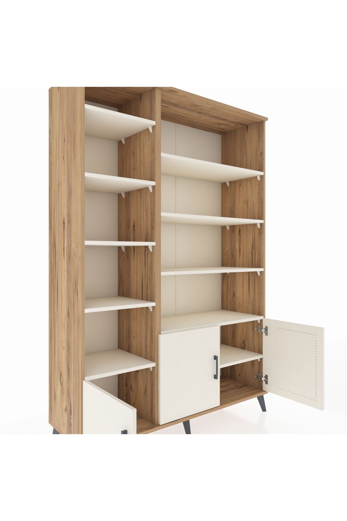 Hyperion Dolap 10 Raflı 3 Kapaklı 132x44x195 Çam-Aytaşı/Aytaşı