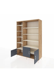 Hyperion Dolap 10 Raflı 3 Kapaklı 132x44x195 Çam-Antrasit/Aytaşı