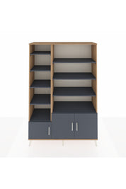 Hyperion Dolap 10 Raflı 3 Kapaklı 132x44x195 Çam-Antrasit/Antrasit