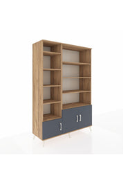 Hyperion Dolap 10 Raflı 3 Kapaklı 132x44x195 Çam-Antrasit/Çam