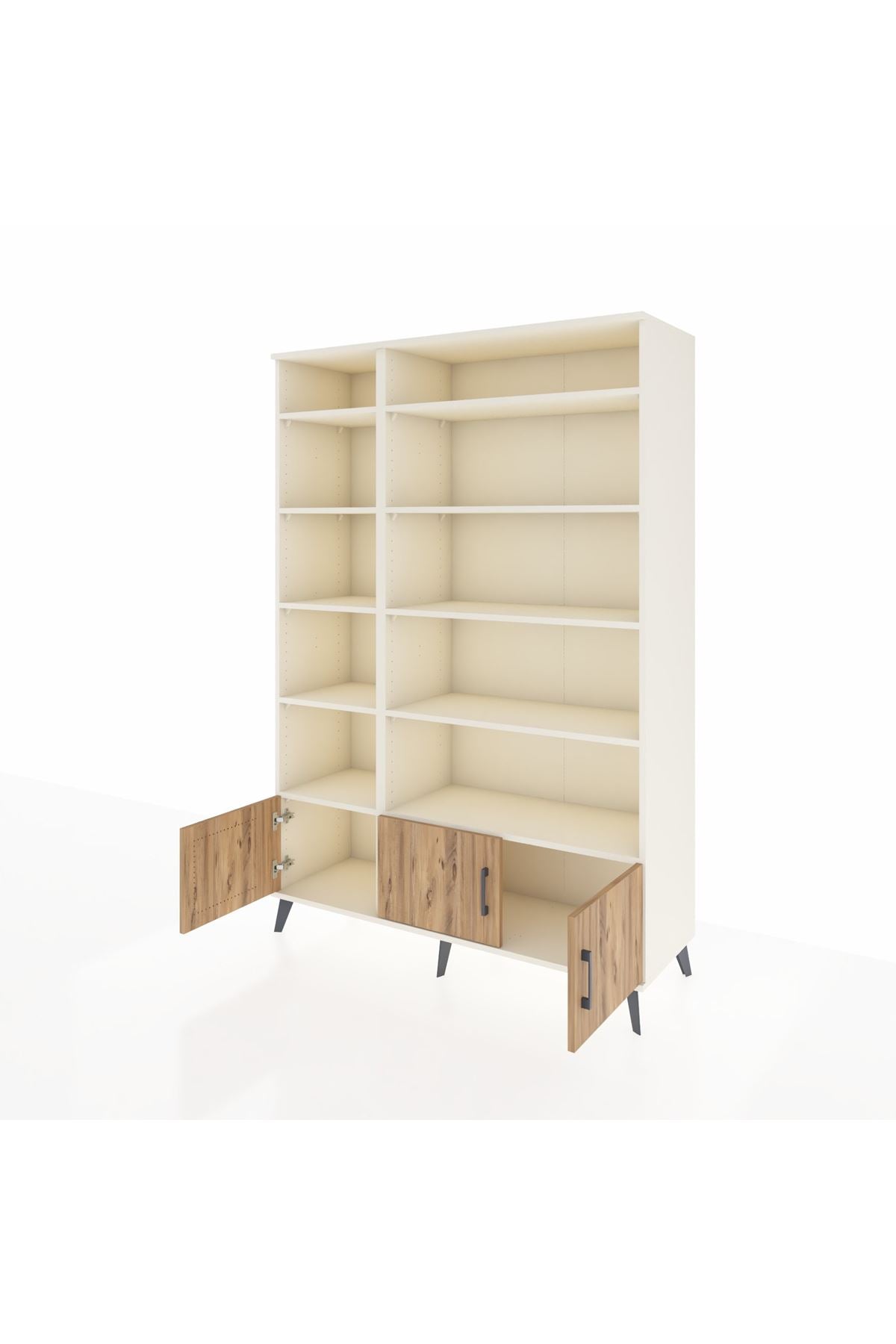 Hyperion Dolap 10 Raflı 3 Kapaklı 132x44x195 Aytaşı-Çam/Aytaşı