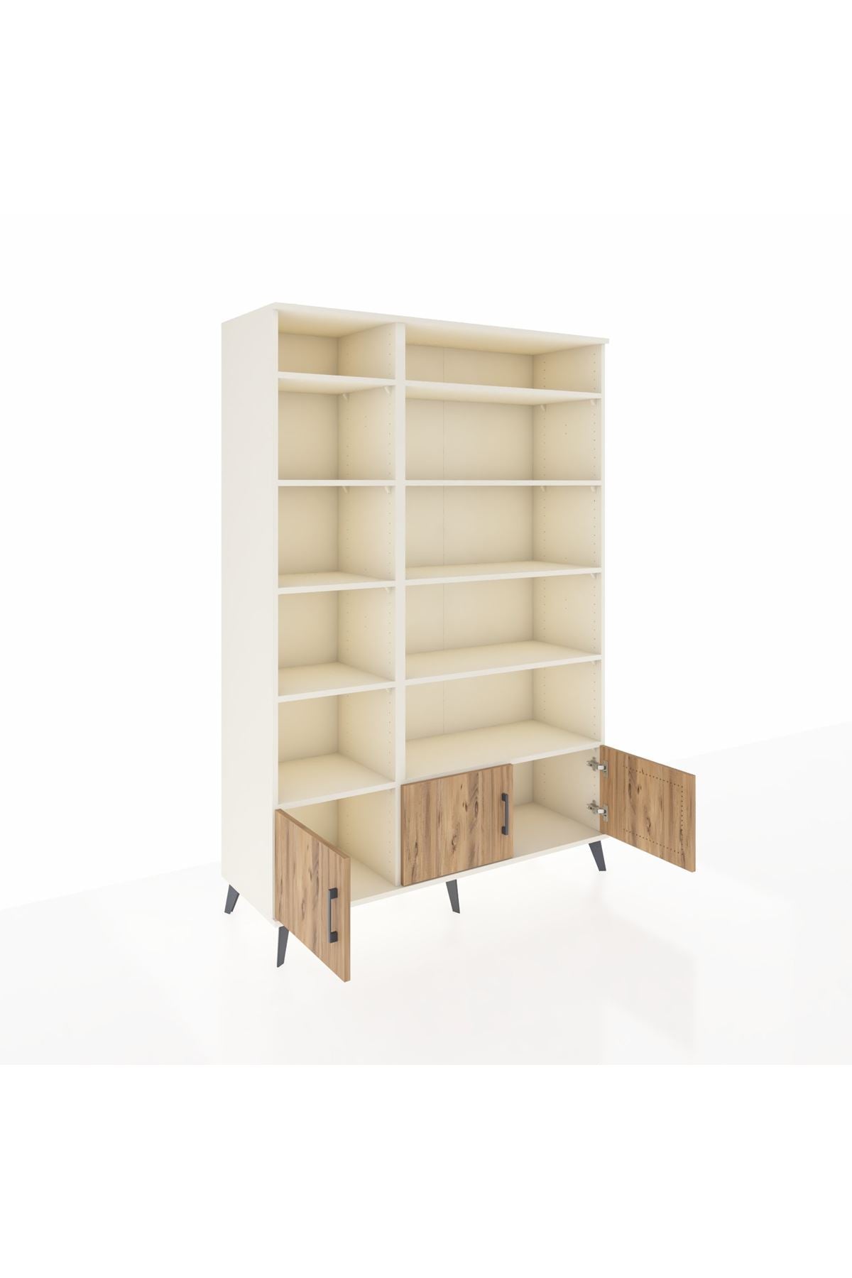 Hyperion Dolap 10 Raflı 3 Kapaklı 132x44x195 Aytaşı-Çam/Aytaşı