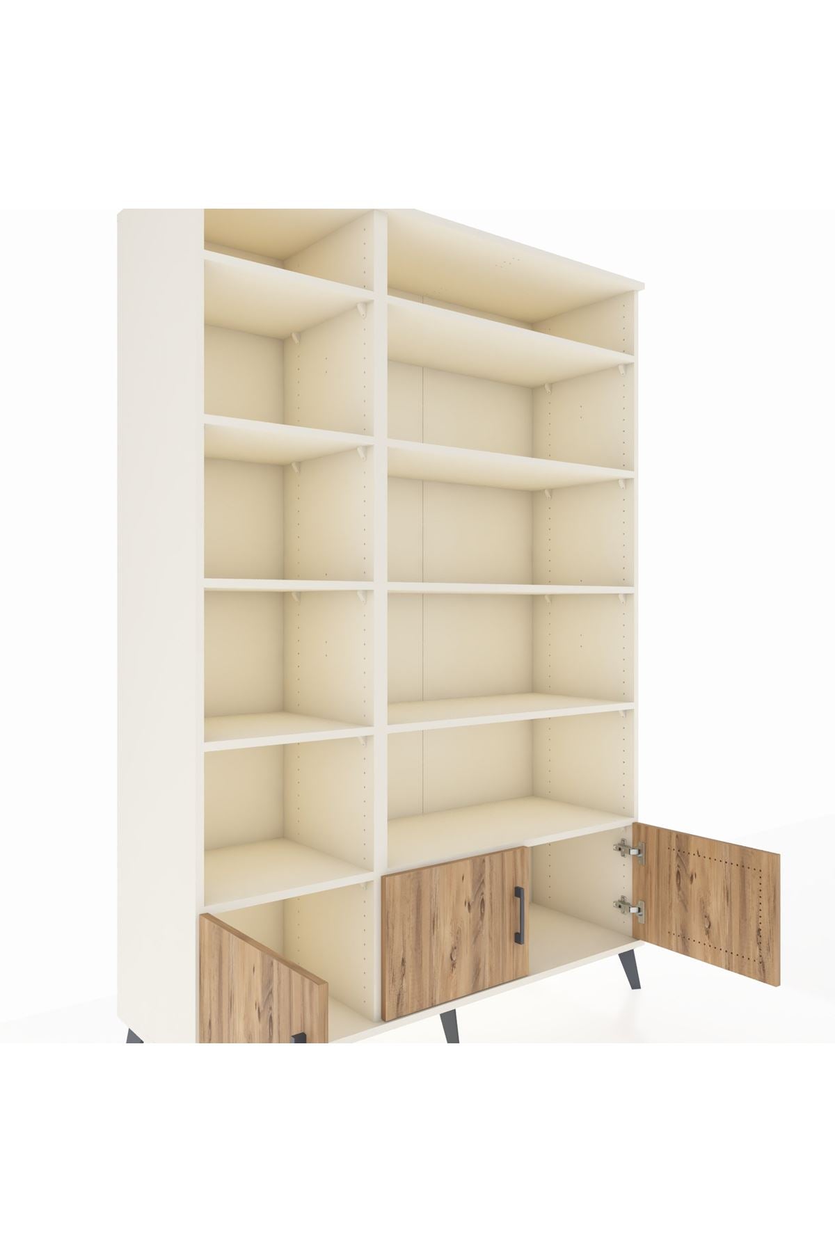 Hyperion Dolap 10 Raflı 3 Kapaklı 132x44x195 Aytaşı-Çam/Aytaşı