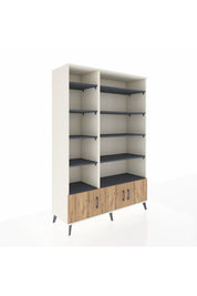 Hyperion Dolap 10 Raflı 3 Kapaklı 132x44x195 Aytaşı-Çam/Antrasit