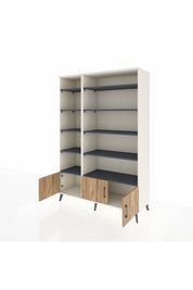 Hyperion Dolap 10 Raflı 3 Kapaklı 132x44x195 Aytaşı-Çam/Antrasit