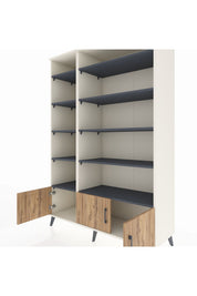 Hyperion Dolap 10 Raflı 3 Kapaklı 132x44x195 Aytaşı-Çam/Antrasit