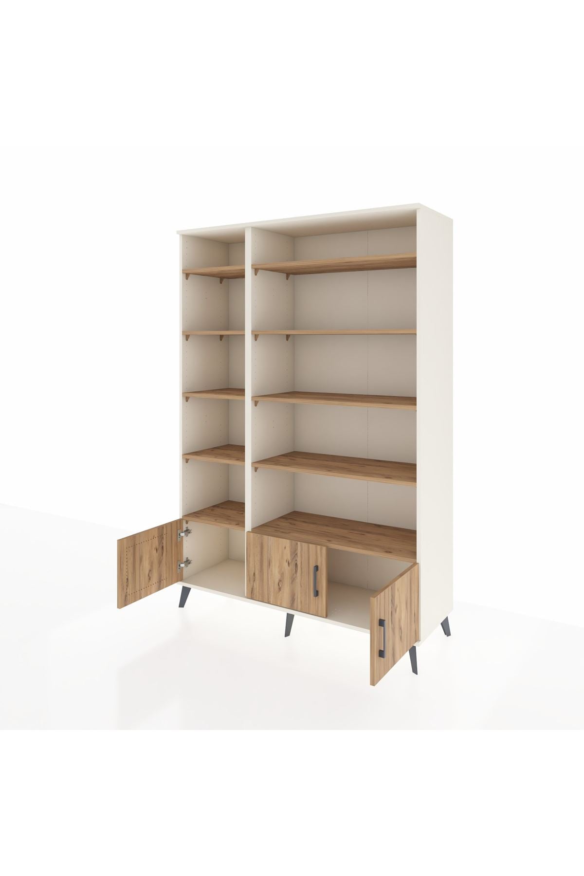 Hyperion Dolap 10 Raflı 3 Kapaklı 132x44x195 Aytaşı-Çam/Çam