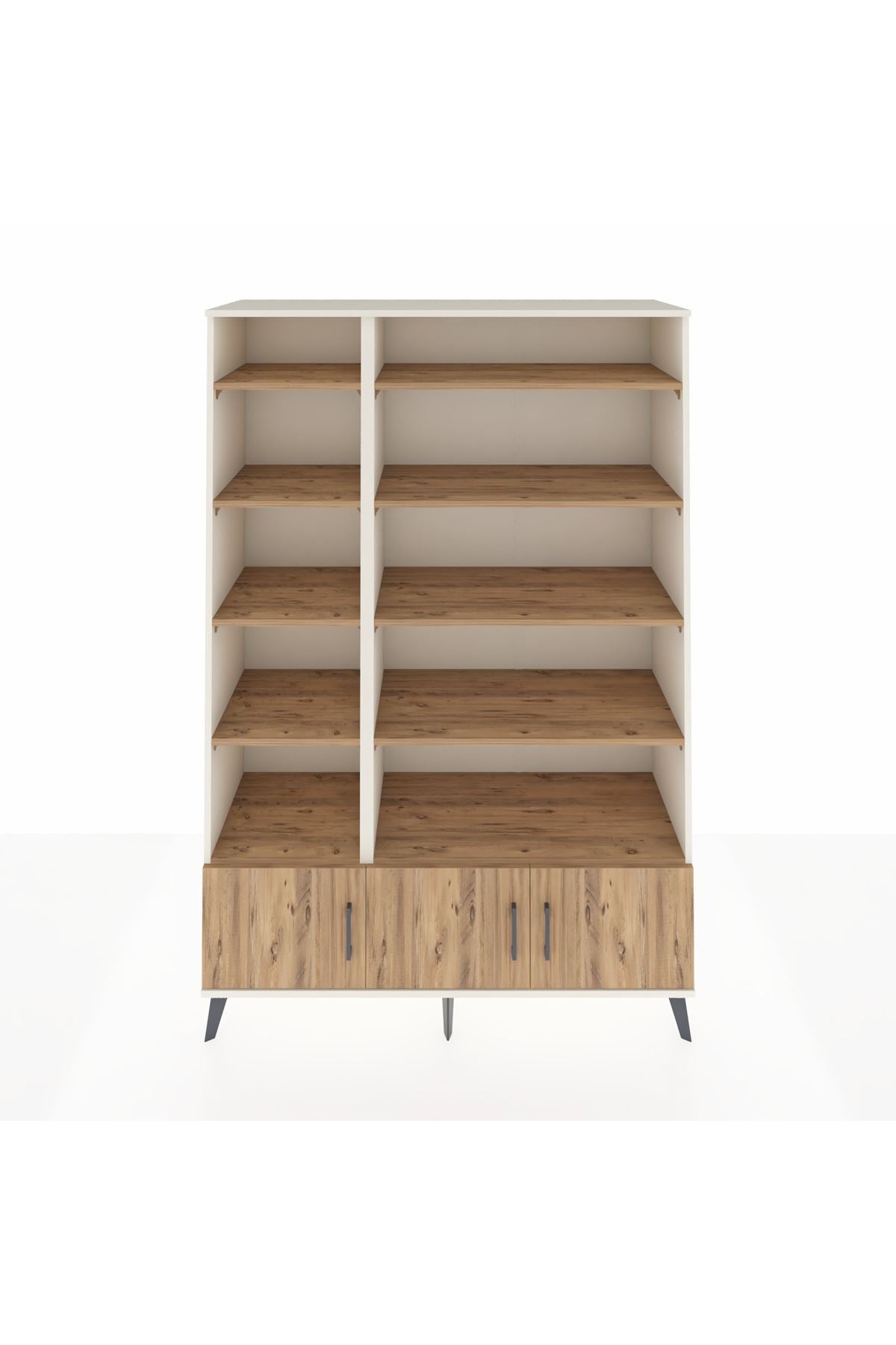 Hyperion Dolap 10 Raflı 3 Kapaklı 132x44x195 Aytaşı-Çam/Çam