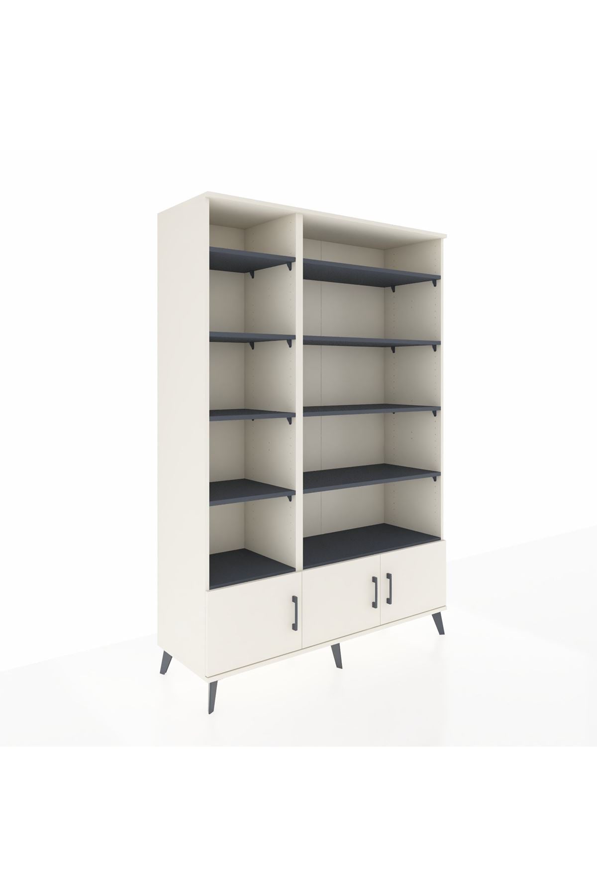 Hyperion Dolap 10 Raflı 3 Kapaklı 132x44x195 Aytaşı-Aytaşı/Antrasit