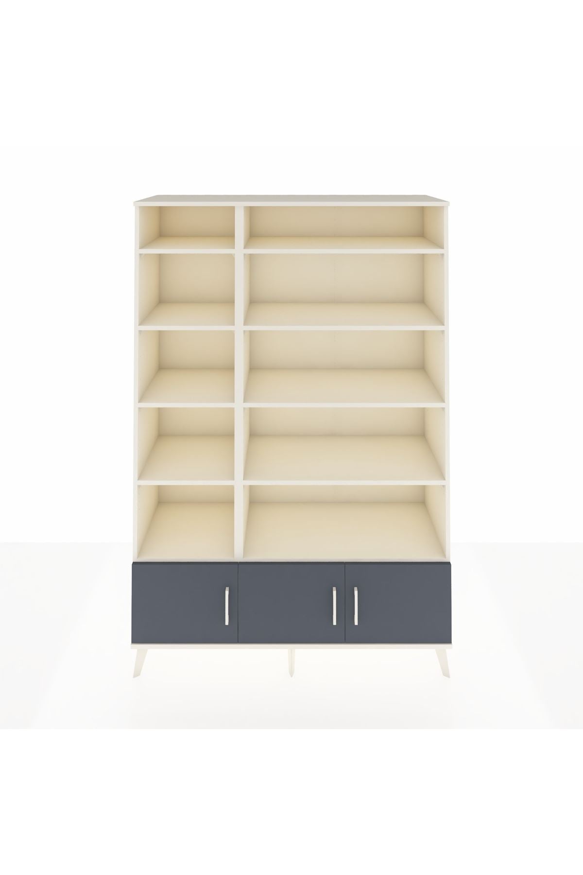 Hyperion Dolap 10 Raflı 3 Kapaklı 132x44x195 Aytaşı-Antrasit/Aytaşı