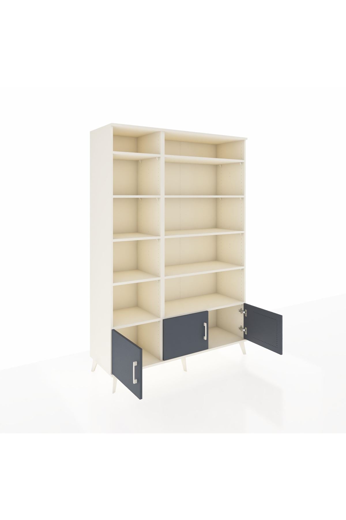 Hyperion Dolap 10 Raflı 3 Kapaklı 132x44x195 Aytaşı-Antrasit/Aytaşı