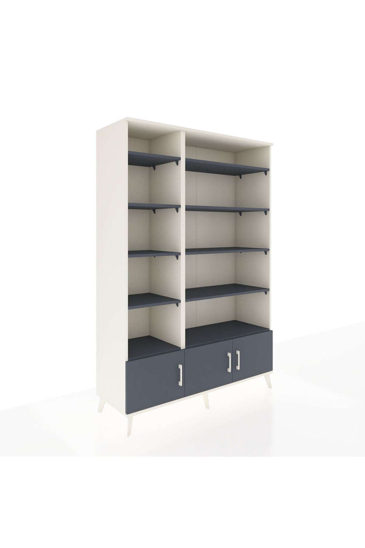 Hyperion Dolap 10 Raflı 3 Kapaklı 132x44x195 Aytaşı-Antrasit/Antrasit