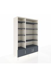 Hyperion Dolap 10 Raflı 3 Kapaklı 132x44x195 Aytaşı-Antrasit/Antrasit