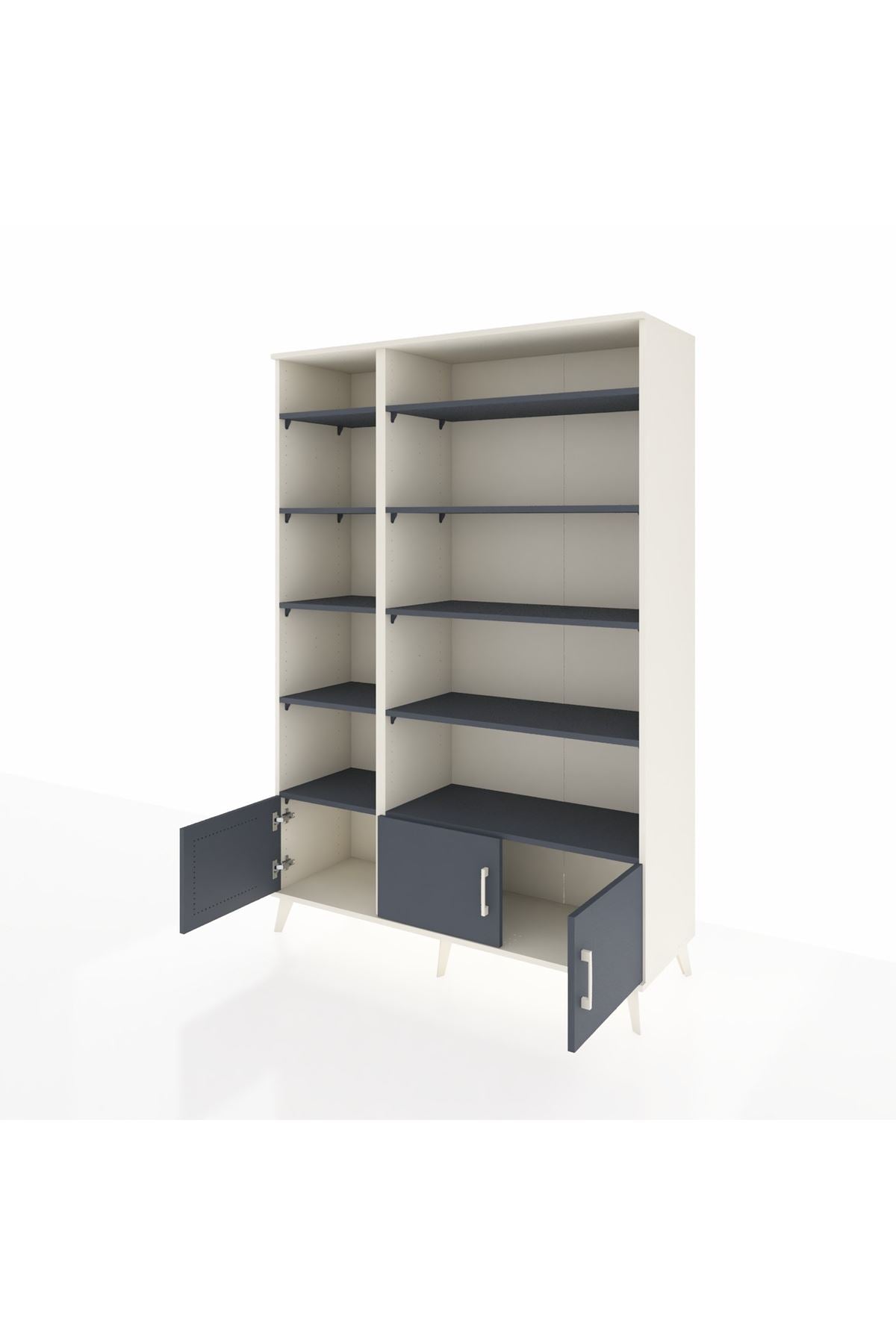 Hyperion Dolap 10 Raflı 3 Kapaklı 132x44x195 Aytaşı-Antrasit/Antrasit