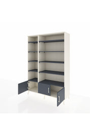 Hyperion Dolap 10 Raflı 3 Kapaklı 132x44x195 Aytaşı-Antrasit/Antrasit