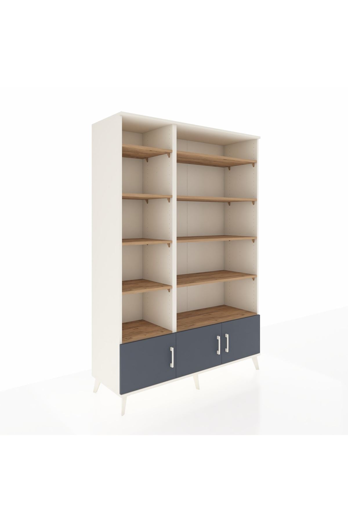 Hyperion Dolap 10 Raflı 3 Kapaklı 132x44x195 Aytaşı-Antrasit/Çam