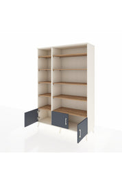 Hyperion Dolap 10 Raflı 3 Kapaklı 132x44x195 Aytaşı-Antrasit/Çam