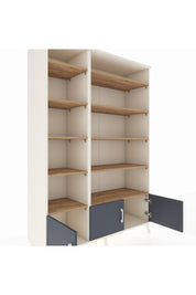 Hyperion Dolap 10 Raflı 3 Kapaklı 132x44x195 Aytaşı-Antrasit/Çam