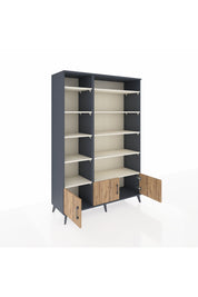 Hyperion Dolap 10 Raflı 3 Kapaklı 132x44x195 Antrasit-Çam/Aytaşı