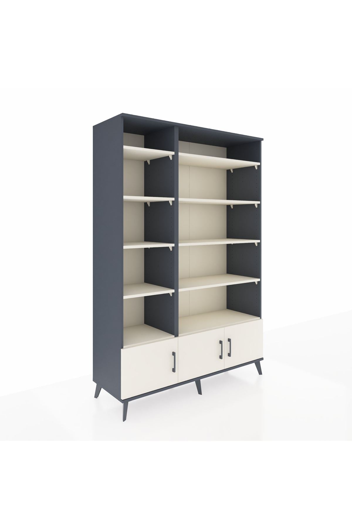 Hyperion Dolap 10 Raflı 3 Kapaklı 132x44x195 Antrasit-Aytaşı/Aytaşı