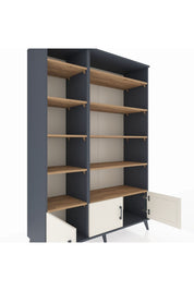 Hyperion Dolap 10 Raflı 3 Kapaklı 132x44x195 Antrasit-Aytaşı/Çam