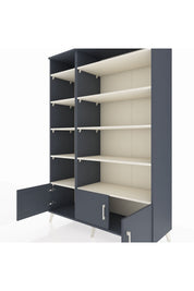 Hyperion Dolap 10 Raflı 3 Kapaklı 132x44x195 Antrasit-Antrasit/Aytaşı