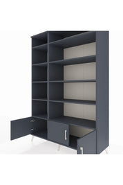 Hyperion Dolap 10 Raflı 3 Kapaklı 132x44x195 Antrasit-Antrasit/Antrasit