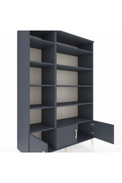 Hyperion Dolap 10 Raflı 3 Kapaklı 132x44x195 Antrasit-Antrasit/Antrasit