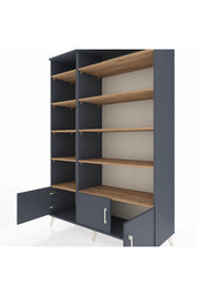 Hyperion Dolap 10 Raflı 3 Kapaklı 132x44x195 Antrasit-Antrasit/Çam