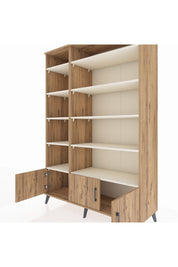 Hyperion Dolap 10 Raflı 3 Kapaklı 132x44x195 Çam-Çam/Aytaşı