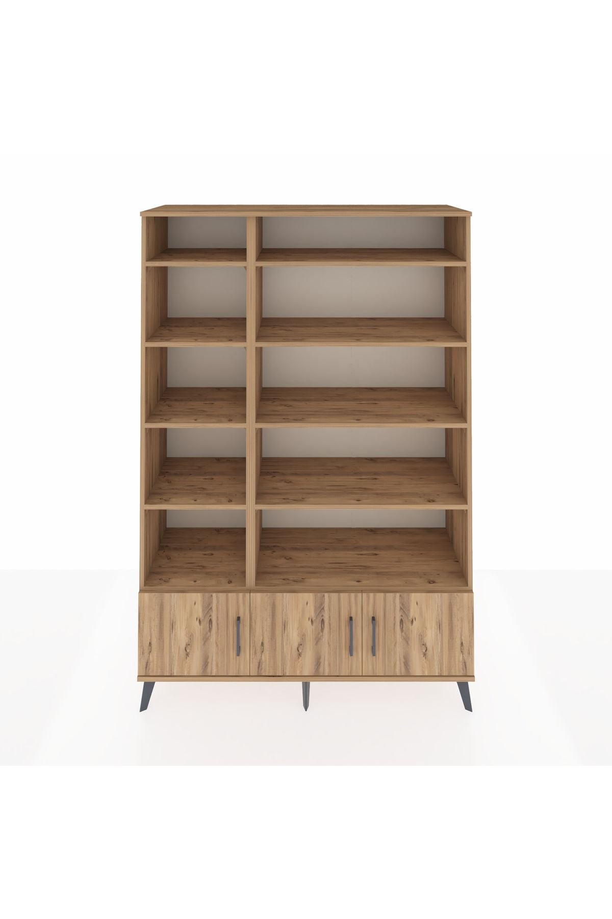 Hyperion Dolap 10 Raflı 3 Kapaklı 132x44x195 Çam-Çam/Çam