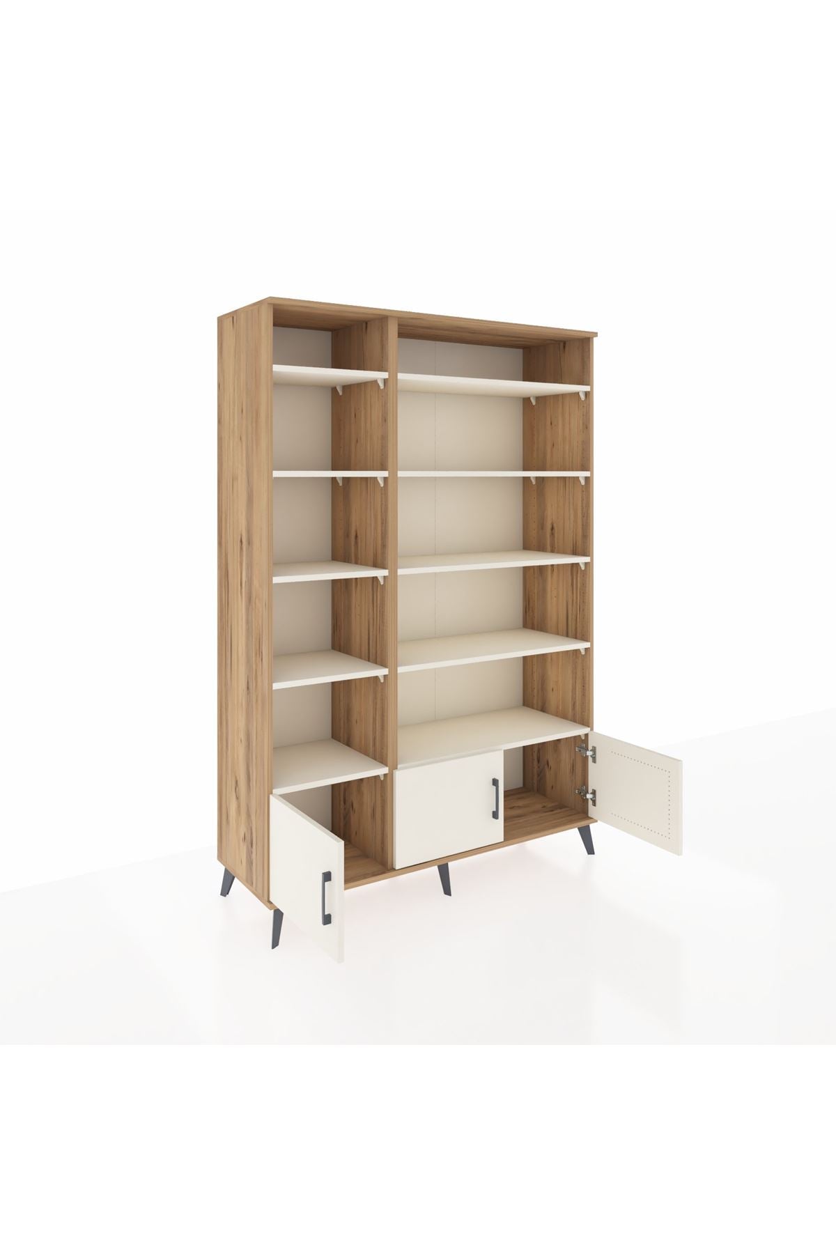 Hyperion Dolap 10 Raflı 3 Kapaklı 132x44x195 Çam-Aytaşı/Aytaşı