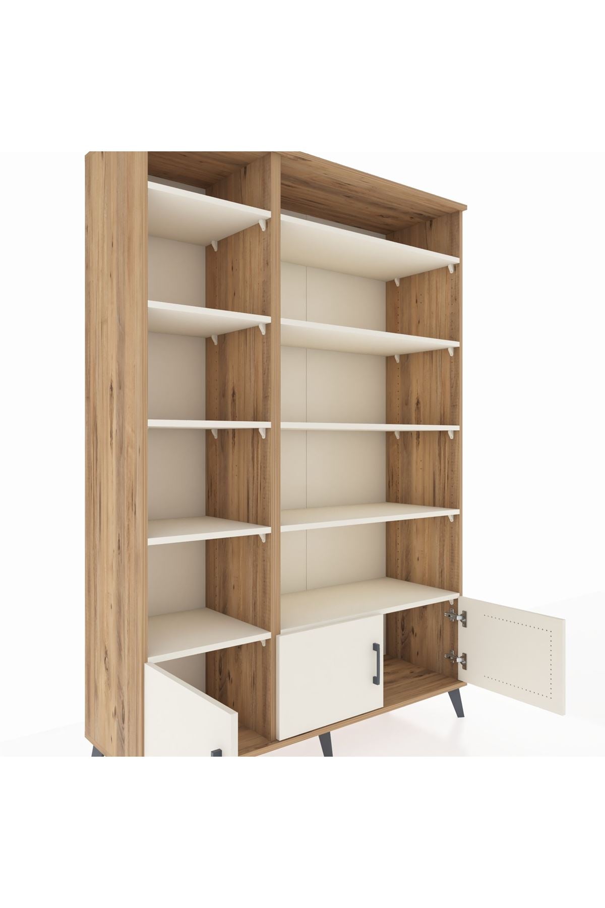 Hyperion Dolap 10 Raflı 3 Kapaklı 132x44x195 Çam-Aytaşı/Aytaşı