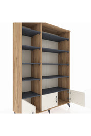 Hyperion Dolap 10 Raflı 3 Kapaklı 132x44x195 Çam-Aytaşı/Antrasit