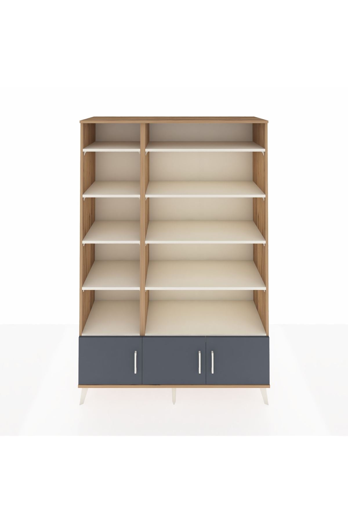 Hyperion Dolap 10 Raflı 3 Kapaklı 132x44x195 Çam-Antrasit/Aytaşı