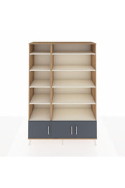 Hyperion Dolap 10 Raflı 3 Kapaklı 132x44x195 Çam-Antrasit/Aytaşı