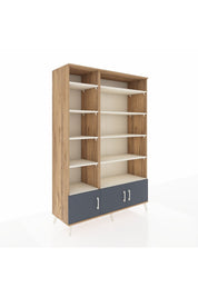 Hyperion Dolap 10 Raflı 3 Kapaklı 132x44x195 Çam-Antrasit/Aytaşı