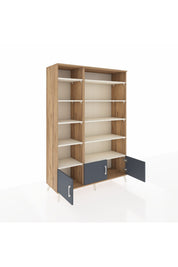 Hyperion Dolap 10 Raflı 3 Kapaklı 132x44x195 Çam-Antrasit/Aytaşı