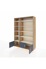 Hyperion Dolap 10 Raflı 3 Kapaklı 132x44x195 Çam-Antrasit/Aytaşı