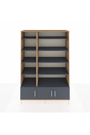 Hyperion Dolap 10 Raflı 3 Kapaklı 132x44x195 Çam-Antrasit/Antrasit