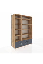 Hyperion Dolap 10 Raflı 3 Kapaklı 132x44x195 Çam-Antrasit/Çam