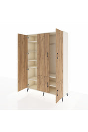 Hyperion Dolap 7 Raflı 5 Kapaklı Tek Askılı 132x44x195 Aytaşı-Çam/Aytaşı